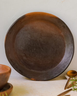 Plato trinche sin borde barro bruñido 25 cm