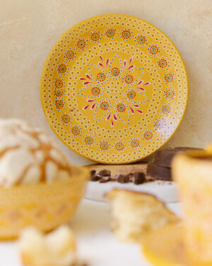 Plato base barro capuleado un tono