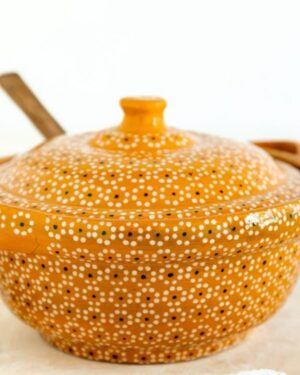 Cazuelita barro capuleado un tono 14 cm.