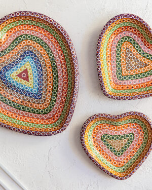 Plato corazón de barro capuleado 15 cm.