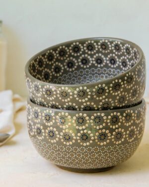 Bowl de barro capuleado flor grande 13 cm.