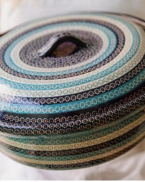 Cazuela grande de barro capuleado arcoíris