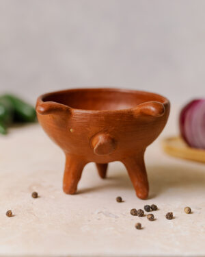 Molcajete mini de barro rojo mini 10 cm