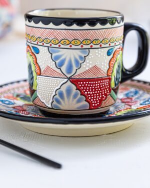 Juego de taza y plato cerámica KOO