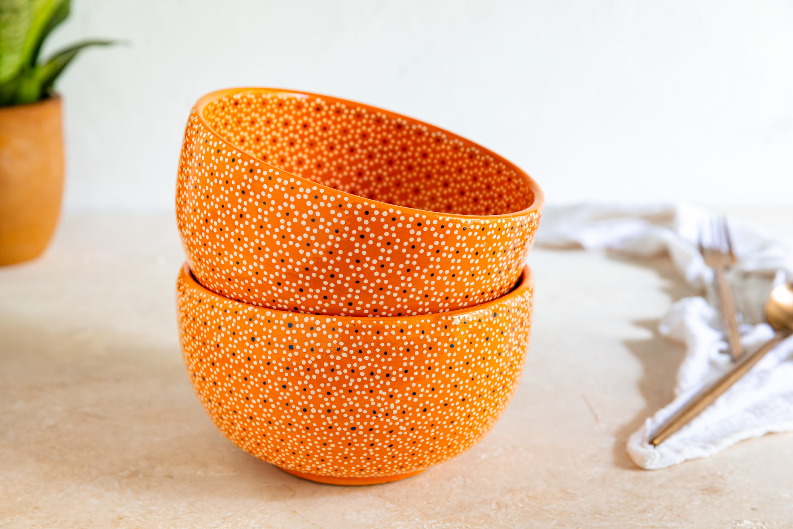 Bowl barro capuleado flor un tono chica 13 cm. - Image 9