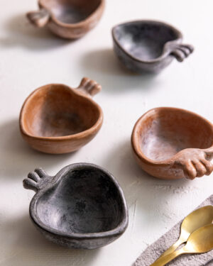 Corazón mini de barro bruñido