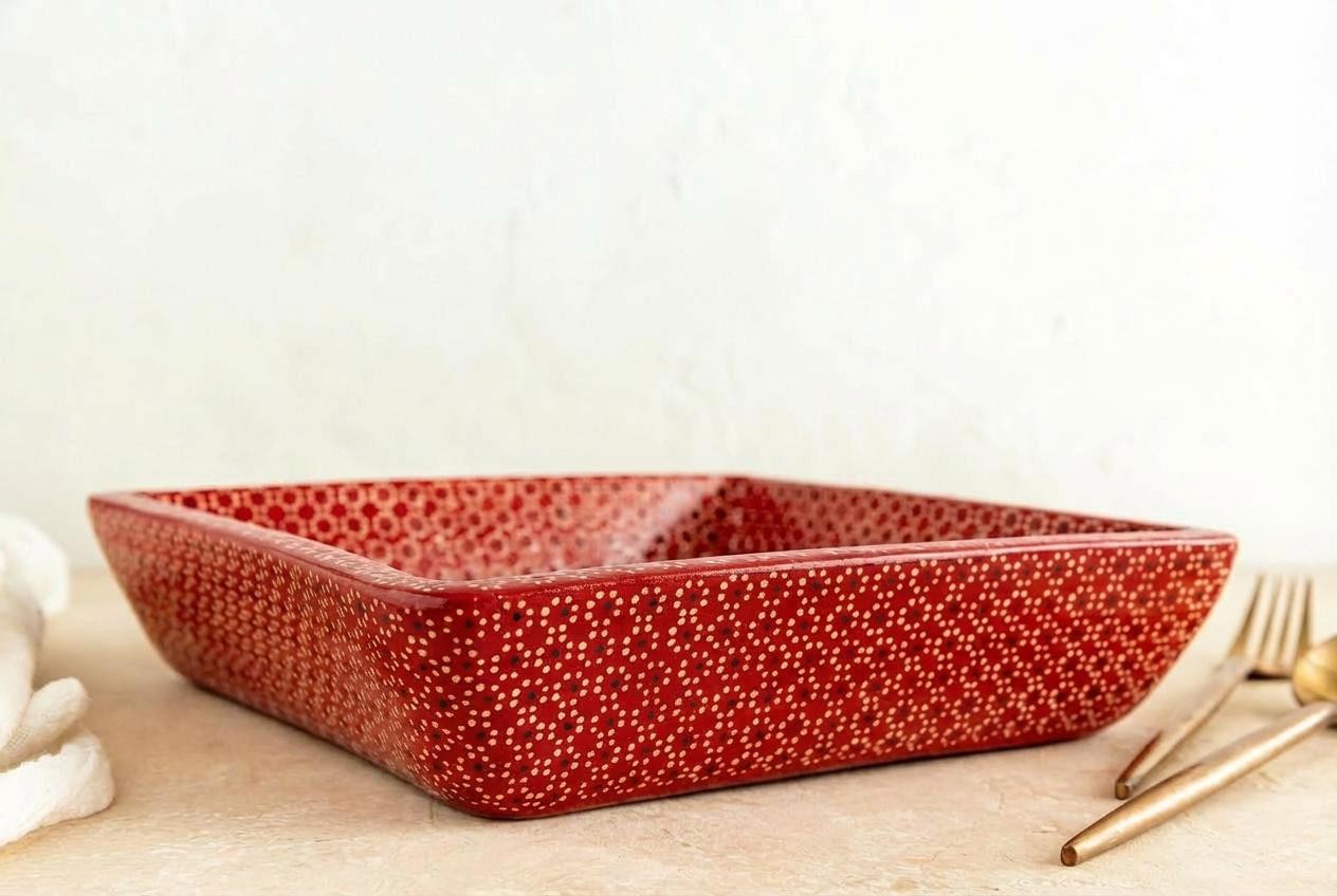 Charola cuadrada de barro capuleado un tono - Image 4