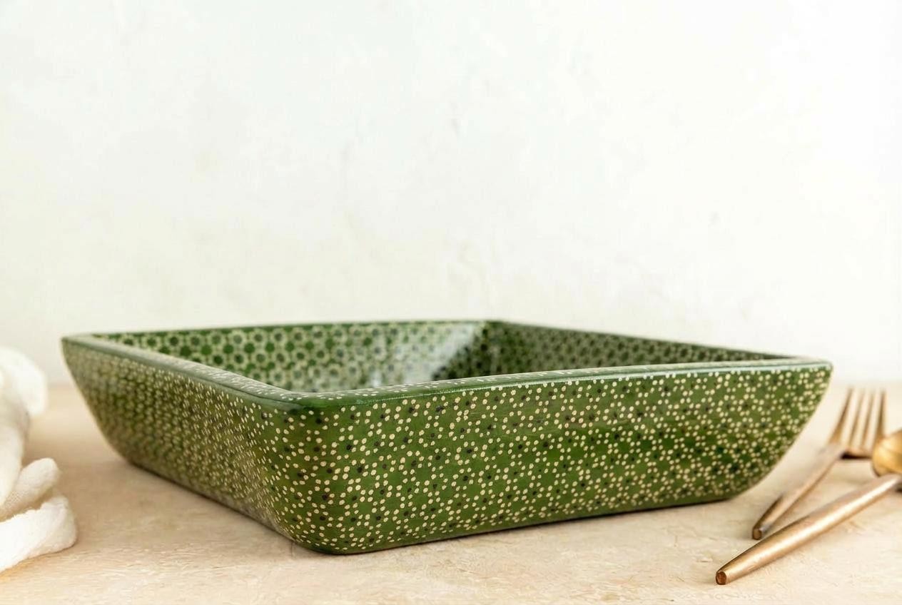 Charola cuadrada de barro capuleado un tono - Image 10