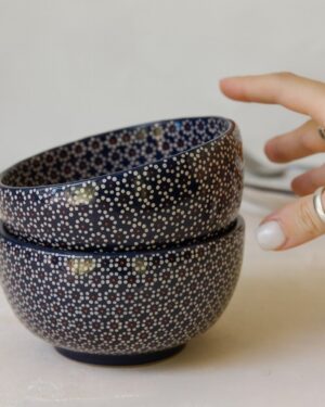 Bowl barro capuleado flor chica un tono 17 cm.