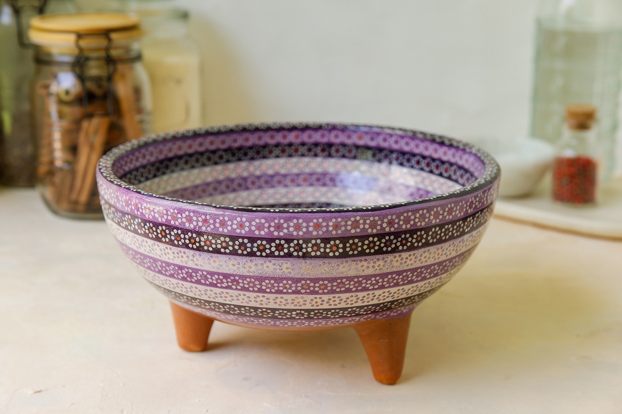 Molcajete tradicional barro capuleado arcoíris - Image 3