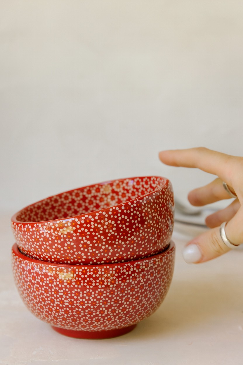 Bowl barro capuleado flor un tono chica 13 cm. - Image 3