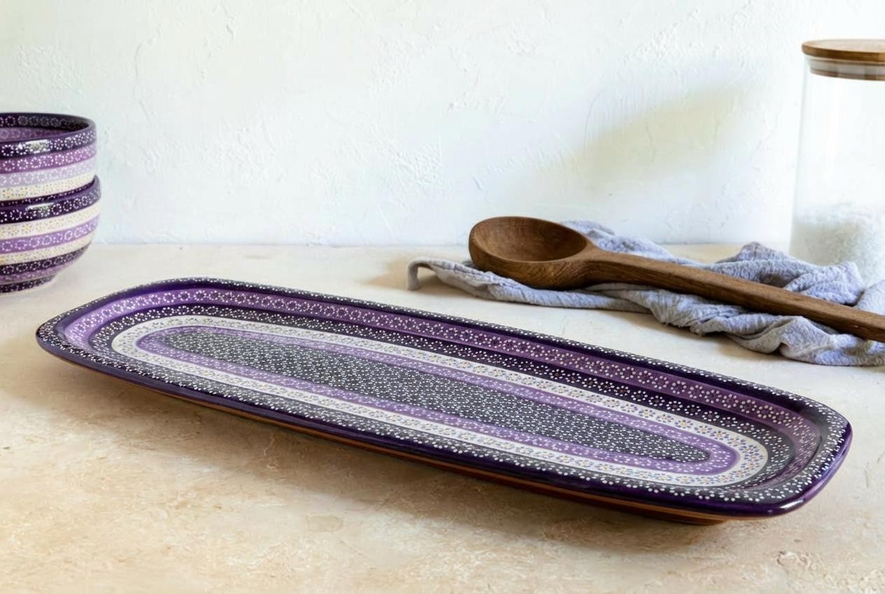 Charola larga de barro capuleado arcoíris - Image 3