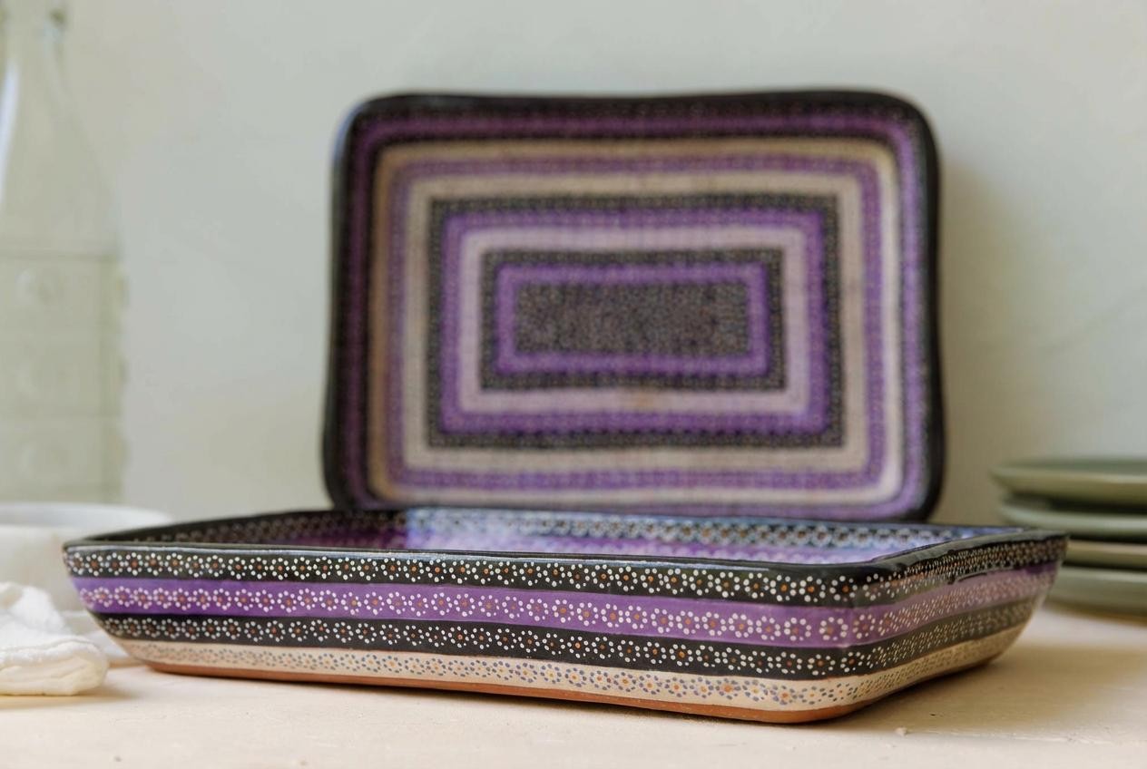 Charola rectangular de barro capuleado arcoíris - Image 3