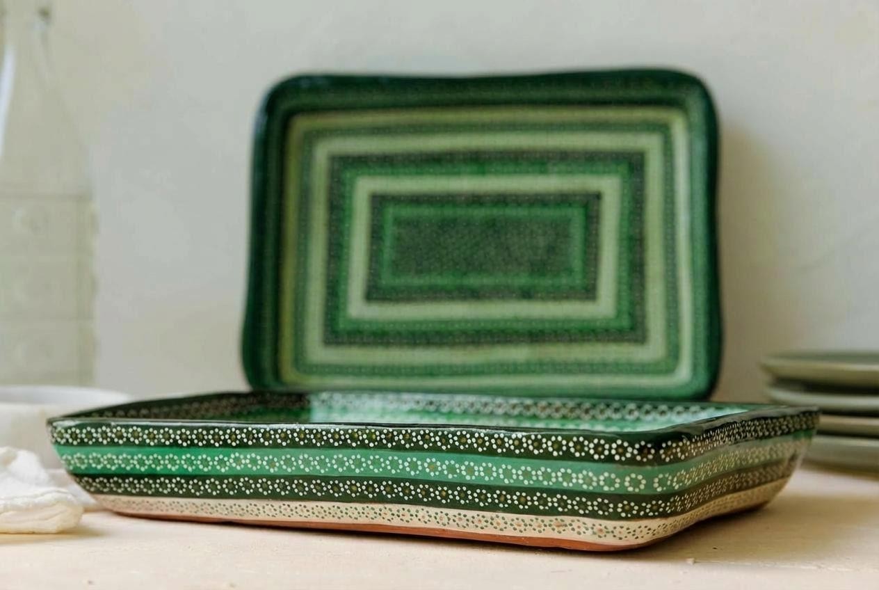 Charola rectangular de barro capuleado arcoíris - Image 4