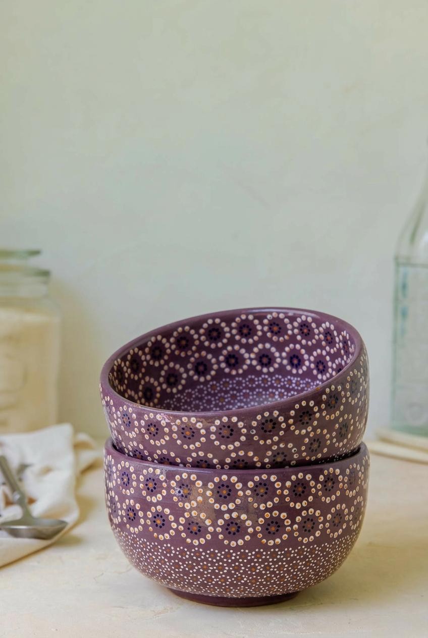 Bowl de barro capuleado flor grande 13 cm. - Image 5