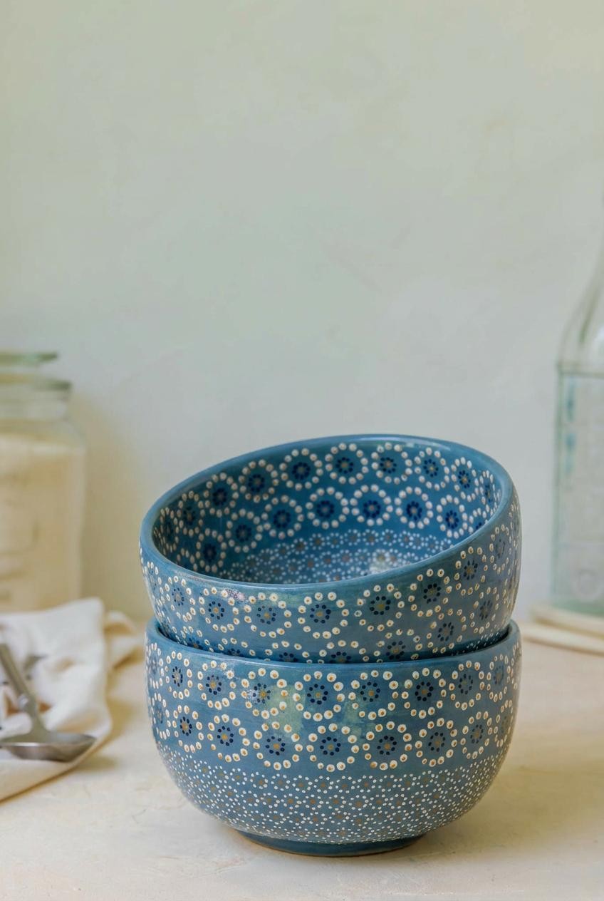 Bowl de barro capuleado flor grande 13 cm. - Image 2