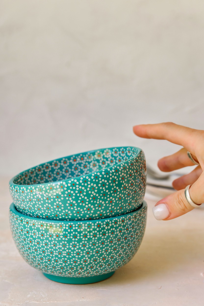 Bowl barro capuleado flor un tono chica 13 cm. - Image 10