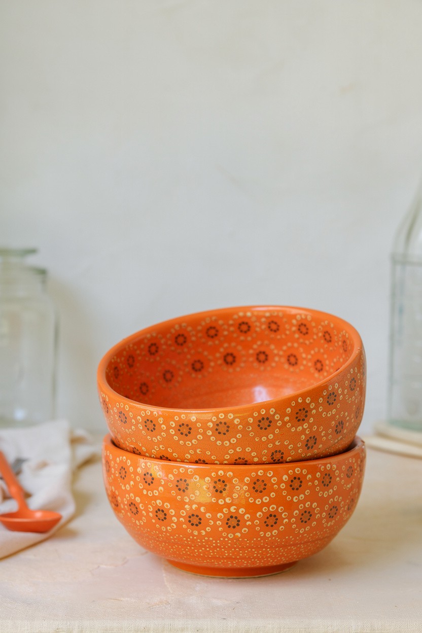 Bowl de barro capuleado flor grande 13 cm. - Image 6