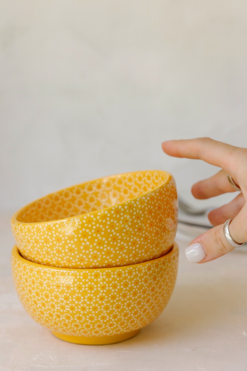 Bowl barro capuleado flor un tono chica 13 cm. - Image 7