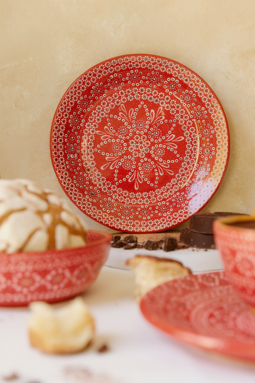 Plato barro capuleado flor grande - Image 3