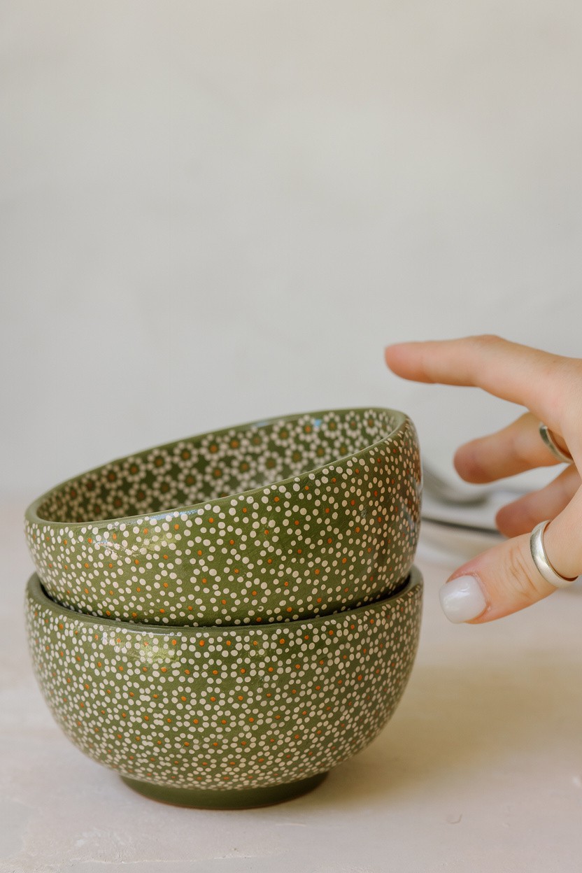 Bowl barro capuleado flor un tono chica 13 cm. - Image 5