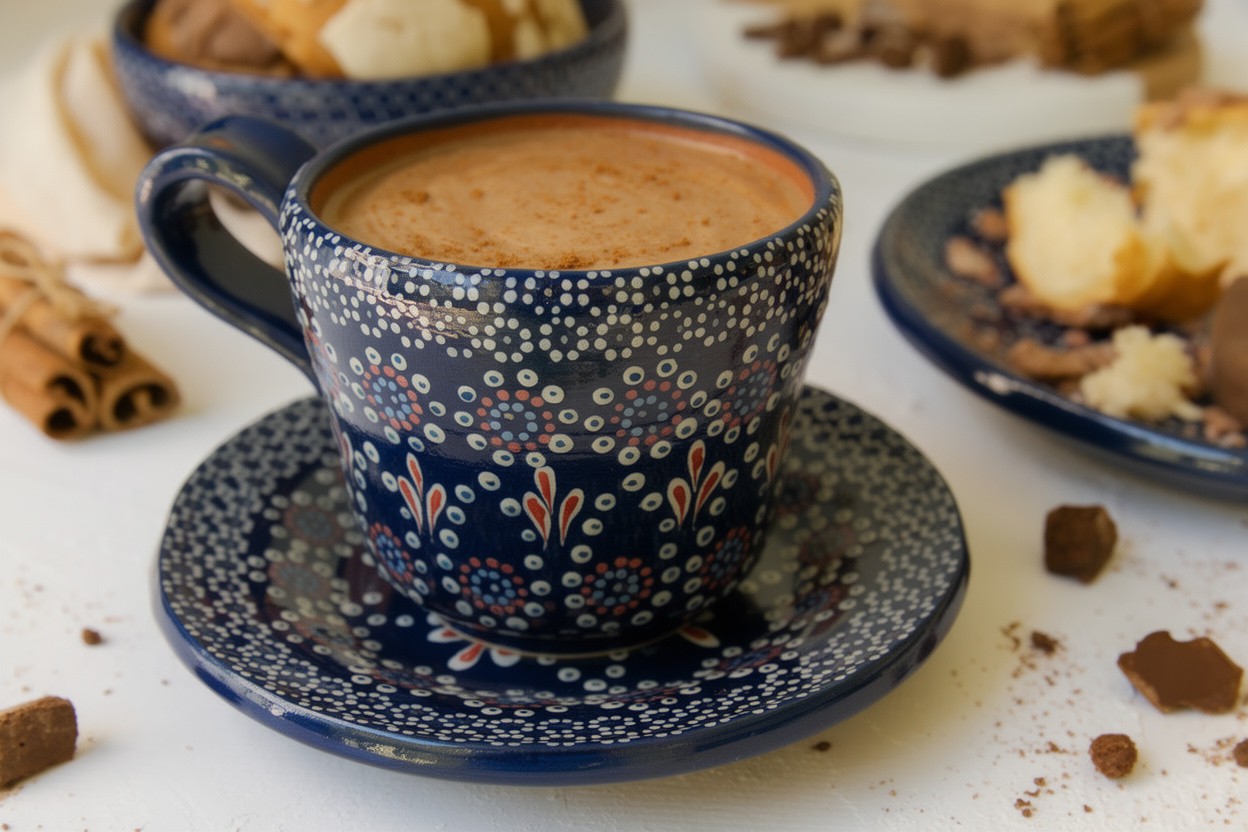 Juego de taza y plato de barro capuleado - Image 10