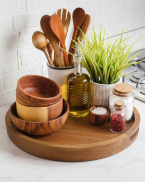 Bandeja de madera para servicio