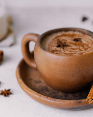 Juego de taza barro bruñido